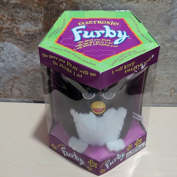 Vintage Black White Furby Tiger Electronic Robotic Toy 1998 - Picture 3 of 11